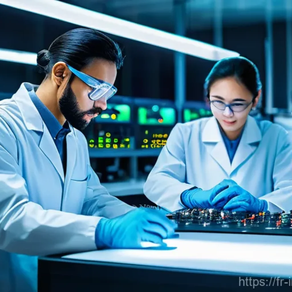 산업공학과 클린 에너지 시스템 - **"A vibrant and dynamic industrial engineering laboratory, with several male and female engineers i...